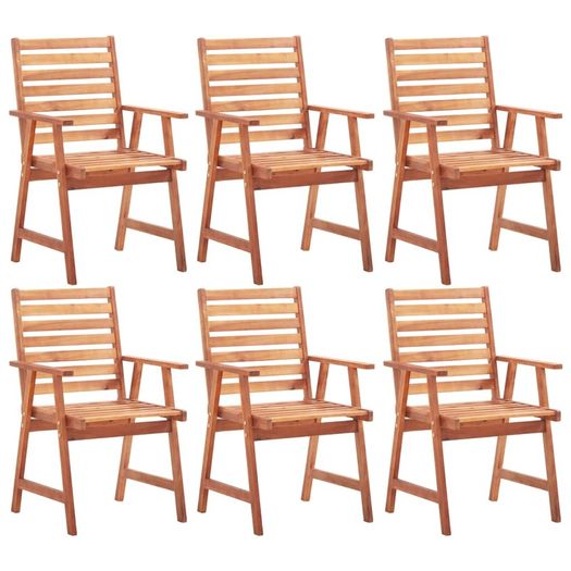 Outdoor Dining Chairs 6 pcs Solid Acacia Wood