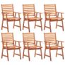 Outdoor Dining Chairs 6 pcs Solid Acacia Wood Image 5