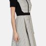 Karen Millen Black & White Textured Pleated A-Line Dress Image 3