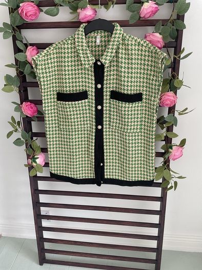 gilet Bnwot Pulz brand houndstooth gilet /waistcoat