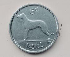 Irish Saor Stat 6d Coin