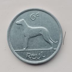Irish Saor Stat 6d Coin