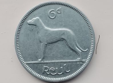 Irish Saor Stat 6d Coin
