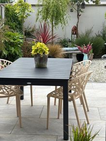 Black garden dining table