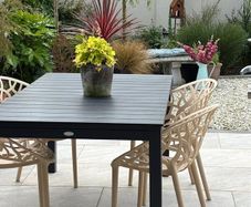 Black garden dining table