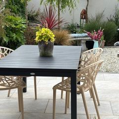 Black garden dining table