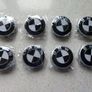 ( x 2 Sets) Black BMW Centre Caps 68mm - FREE POST Image 3