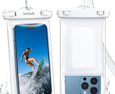 Lamicall Floating Waterproof Phone Pouch - [3D Seamless Body] IPX8 Waterproof Phone Case for Swimming Underwater Dry Bag with Lanyard for iPhone 17 16 15 14 13 12 Series, Samsung S23 [2 Pack] - White