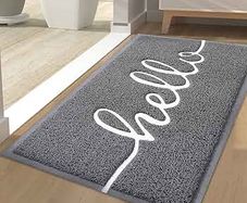 Door Mat, Dirt Trapper Doormats Non Slip Low Profile Durable Door Mat for Outdoor, Indoor, Entrance, Patio, Front Back Door  (44 x 76cm, Grey)