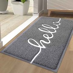 Door Mat, Dirt Trapper Doormats Non Slip Low Profile Durable Door Mat for Outdoor, Indoor, Entrance, Patio, Front Back Door  (44 x 76cm, Grey)