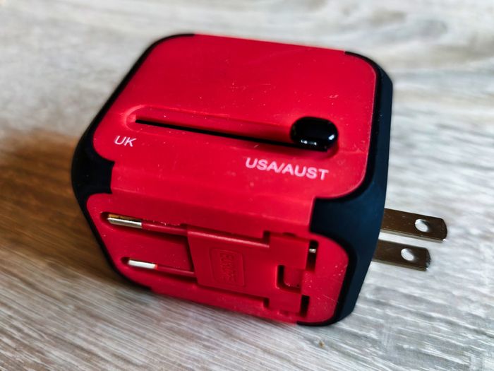 Universal Travel Adapter EU/UK/US/AUS with Dual USB Charger Ports, Multi-Plug with Surge Protector Worldwide
