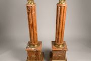 Pair of Neoclassical Style Veined Marble Columns