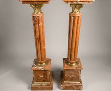 Pair of Neoclassical Style Veined Marble Columns