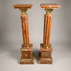 Pair of Neoclassical Style Veined Marble Columns