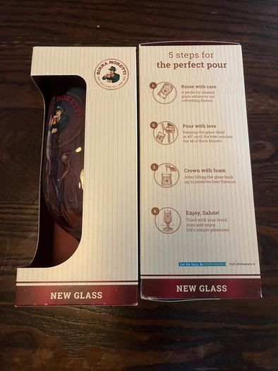 Birra Moretti pint beer glass
