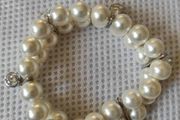 Pearl bracelet 6 sterling silver charms