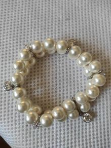 Pearl bracelet 6 sterling silver charms