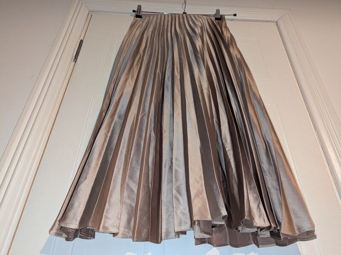 stunning Metallic pleated midi skirt from Zara