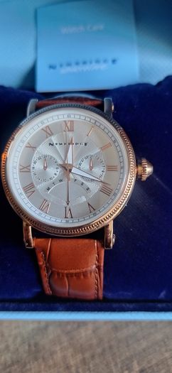 Brand new Newbridge Silverware mens watch with brown leather strap