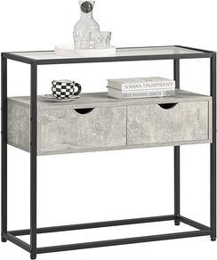 Console table  glass surface and 2 drawers for storage