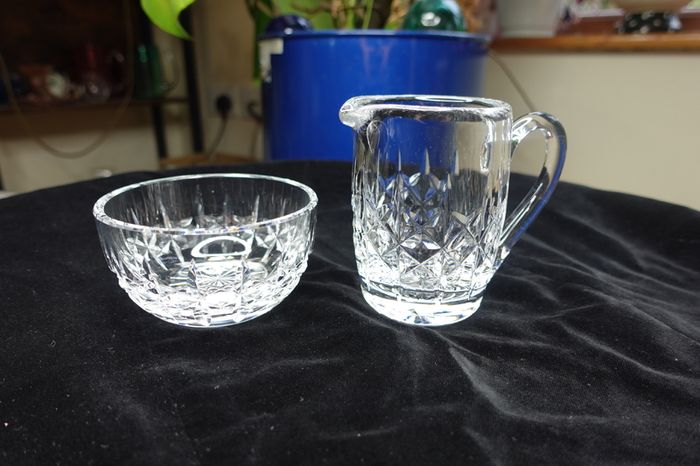 Vintage Waterford Crystal Creamer & Open Sugar Bowl Set