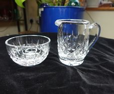 Vintage Waterford Crystal Creamer & Open Sugar Bowl Set
