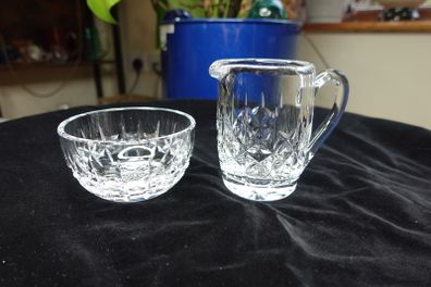 Vintage Waterford Crystal Creamer & Open Sugar Bowl Set