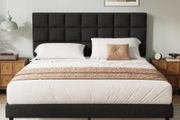 King Bed Frame, Easy Assembly, Sturdy Wooden Slat Support