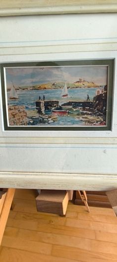 Culiemure Harbour, Dalbey Reproduction from watercolour by Derek Campbell.