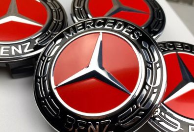 Mercedes Center red caps 75mm