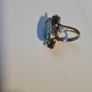ringVintage Egyptian Hallmarked Solid Silver Scarab Beetle Ring Faience Scarab Image 6