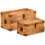 Storage Chest Set 2 Pieces Rough Mango Wood Image 3