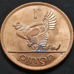 Excellent Chickless BU Ireland 1968 1d Penny Missing Chick Variety Error coin.