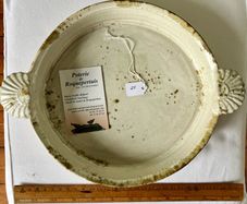 Poterie de Roquepertuis ceramic dish with scallop handles