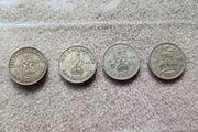4 George VI shillings 1948-1951.
