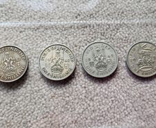 4 George VI shillings 1948-1951.