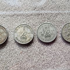 4 George VI shillings 1948-1951.