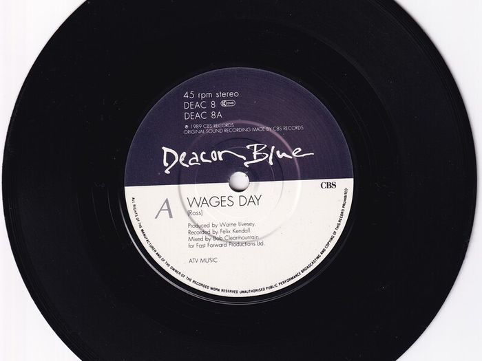 Low Low price Deacon Blue Wages Day Uk Pressing Picture Sleeve Single 1989