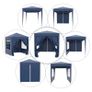 2 x 2 m Garden Pop Up Gazebo, Wedding Party Tent Marquee, Water Resistant Awning Canopy with Sidewalls, Windows, Carry Image 8