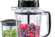 2-in-1 Food Processor and Portable Blender with 400W Motor, 2-Tiered Blade System, Ice Crusher - Ideal for Smoothies, Purees, Chopped Vegetables and More - Large and Small Jars, Pulse Function