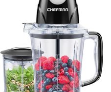 2-in-1 Food Processor and Portable Blender with 400W Motor, 2-Tiered Blade System, Ice Crusher - Ideal for Smoothies, Purees, Chopped Vegetables and More - Large and Small Jars, Pulse Function