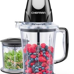 2-in-1 Food Processor and Portable Blender with 400W Motor, 2-Tiered Blade System, Ice Crusher - Ideal for Smoothies, Purees, Chopped Vegetables and More - Large and Small Jars, Pulse Function