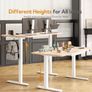 Electric Standing Desk with Drawer 140 x 60 cm Height Adjustable for Home Office Nature Image 5