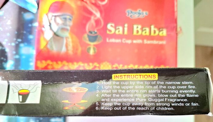 Natural Incense cups with charcoal and frankincense resin holder included Sai Baba Guggal blends