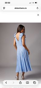 Petite Bow Shoulder Embellished Midi Dress