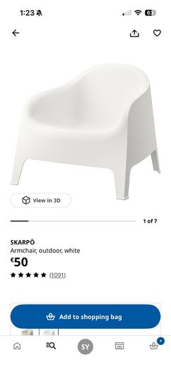 IKEA SKARPO outdoor armchair w sidetable