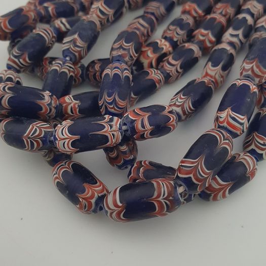Antique Venetian Style Blue Trade Glass Beads Necklace Strands