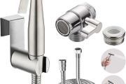 Portable Bidet Sprayer Kit - Stainless Steel Toilet Water Spray Bidet Attachment with Tap Diverter for Kitchen Sink Faucet or Bathroom