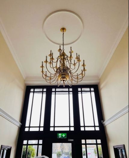 Entrance, Foyer, lobby, hotel brass Chandelier
