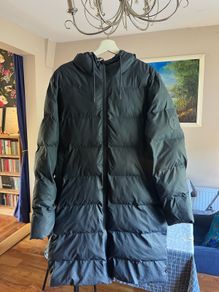 Rains Long Puffer Coat (Navy)